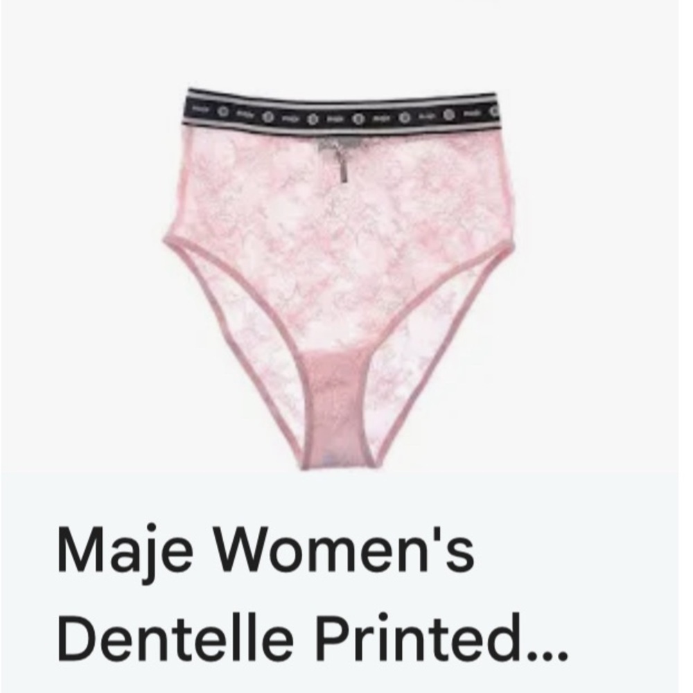 Maje Women's Soft Pink Lace Panties